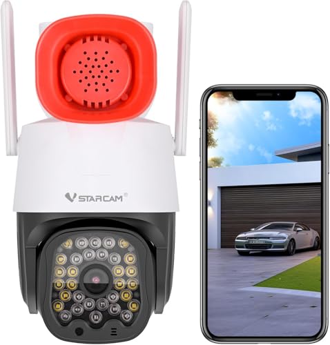 Image of VSTARCAM 3MP Security Camera Outdoor,Home Camera Security, Outdoor WiFi Camera with 2.5-Inch High-Decibel Speaker, 360 PTZ Camera, Motion Detection,Two-Way Audio,Siren, Color Night Vision 01