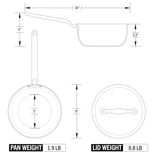 Image of Heritage Steel x Eater 2 Quart Stainless Steel Saucier Pan | 5-Ply Fully Clad | Stay Cool Handle | Induction Compatible | Non-Toxic | Cook like a Pro