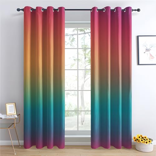 Rideaux thermiques occultants haut de gamme arc-en-ciel ombré 228x274 cm - 3