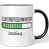 JUNIWORDS Tasse, Elektrotechnikerin loading, Schwarz (6193674)