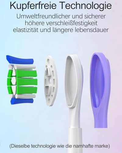 Jarubekil 12er Ersatzbürsten Kompatibel mit Philips Sonicare Elektrische Zahnbürste, Medium Bürstenköpfe Aufsteckbürsten für 5500 5300 9000 3100 4100 6100 7100 (Weiß) 5