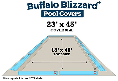 Buffalo Blizzard Supreme Plus Winter Cover For 18-Foot-By-40-Foot Rectangle In-Ground Swimming Pools | Tan/Silver Reversible | All Covers Include 5-Feet Of Overlap To Measure 23-Foot-By-45-Foot #TOP3