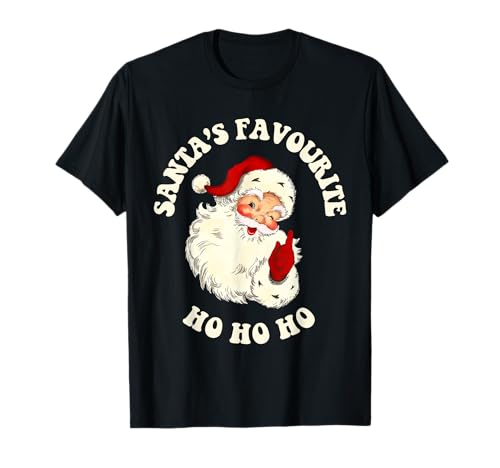 Vintage Santa's Favourite Ho Ho Ho Fun Retro Christmas T-Shirt