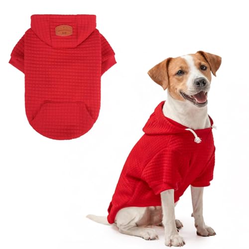 Image of BEAUTYZOO Dog Hoodies Sweater for Small Dogs,Waffle‑Like Laminated Pet Coat