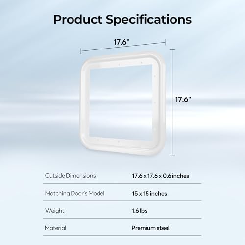 Image of FOGATTI RV Water Heater Door Trim Ring - 15 inch x 15 inch, White