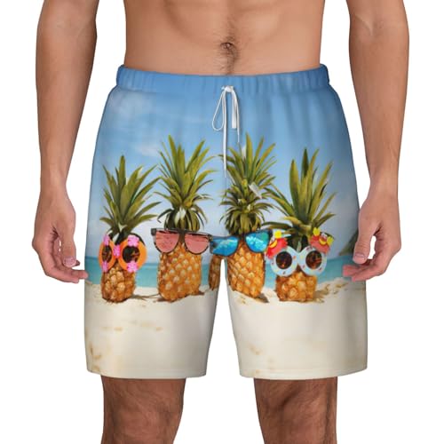 Short de bain imprimé ananas anti-frottement pour homme actif
