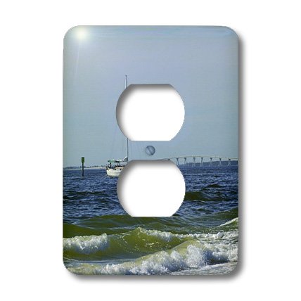 Plaque décorative 2 prises design voilier et vagues de Floride - 2