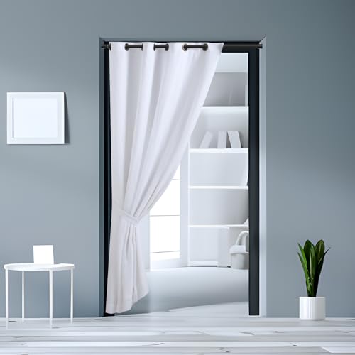 Image of Black Tension Rods for Windows 28 to 48 Inch 4Pack Spring Curtain Rod Tension Curtain Rod Expandable Pressure Shower Curtain Rod Tension No Drill Adjustable Curtain Rods for Bathroom,Doorway,Door