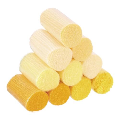 Image of Patikil 10 Rolls Latch Hook Kit, Precut Rugs Yarn, Crochet Colorful for Adults Beginners, Yellow Tone