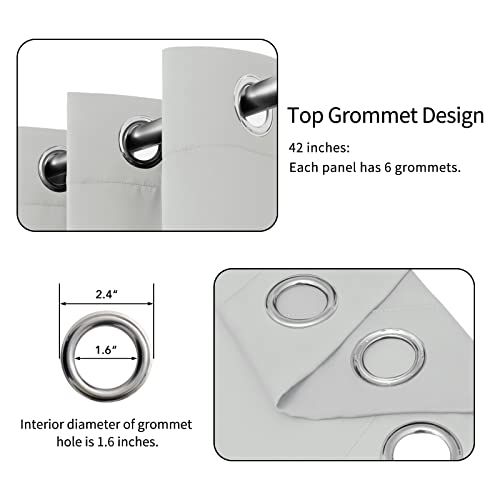 Image of Easy-Going Blackout Curtains for Bedroom, Solid Thermal Insulated Grommet and Noise Reduction Window Drapes, Room Darkening Curtains for Living Room, 2 Panels (42x84 in, Greyish White)