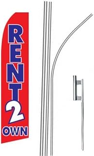 (4) four RENT 2 OWN RENT TO OWN 15' Swooper #4 Feather Flags KIT