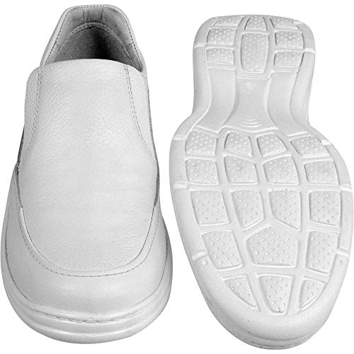 Sapato Masculino Confort Plus em Couro Bmbrasil Clean Liso 2711/05 Branco 39