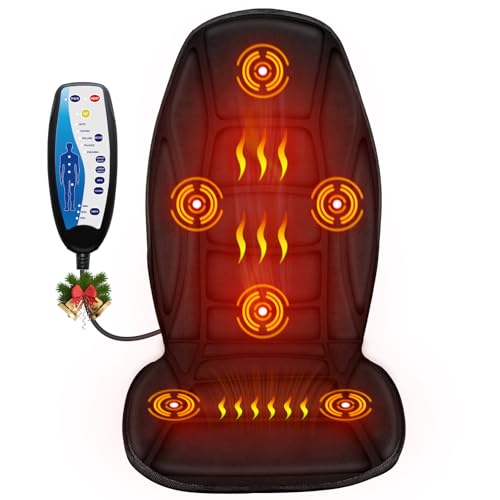 Back Massager with Heat, 5 Vibrating Modes & 2 Heat Levels, Back Massager Chair Pad, Electric...