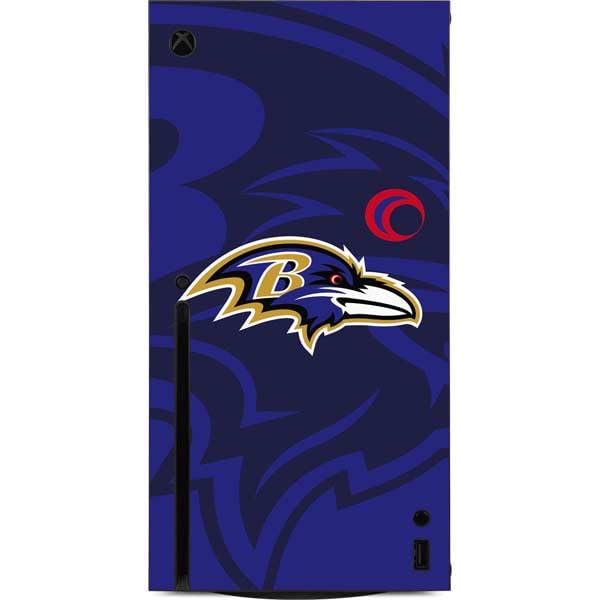 Skinit Decal Gaming Skin Compatible with Xbox Series X Console - Officially Licensed NFL Baltimore Ravens Double Vision Design