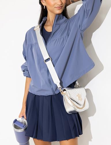 Huaqiao Womens Cropped Jackets Zip Up Lightweight Utility Anorak Coat Casual Drawstring Oversized Outfit4