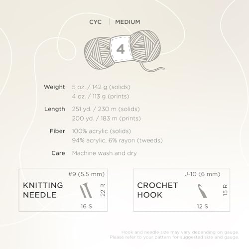 Lion Brand Yarn Company 142 g 100 Percent Acrylic Heartland Yarn Ball, Glacier Bay, 10.89 x 10.89 x 22.95 cm, 136-105