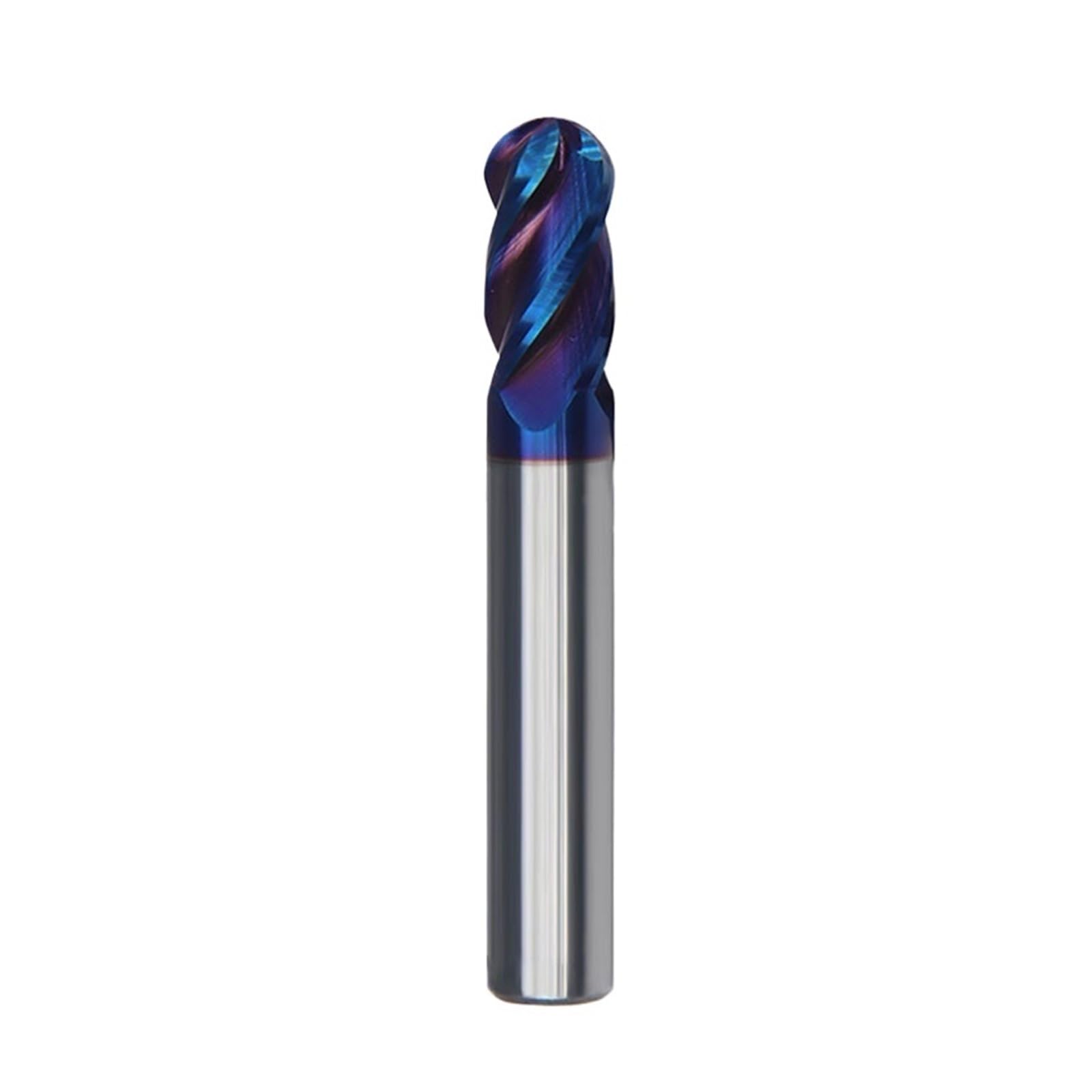 Fresa de extremo bola 4 flauta HRC65, cortador carburo tungsteno, herramienta fresado CNC, R0.5, 6mm, 8mm, 10-20MM, for acero metálico, 1 ud(R7x28xD14x100L-4T)