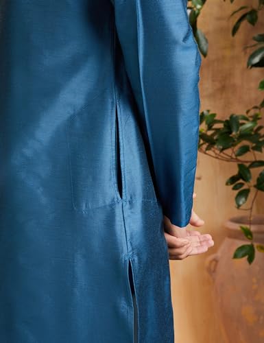 Image of Amazon Brand - Symbol Men Festive Solid Long Kurta (Regular Fit)