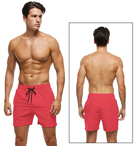 Image of Tyhengta Men's Swim Trunks Quick Dry Beach Shorts with Zipper Pockets and Mesh Lining