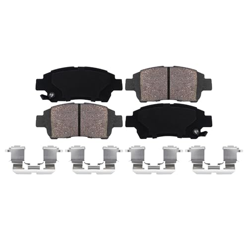 Image of Detroit Axle - Front Ceramic Pads w /Hardware Brake Cleaner Fluid for 2000 Toyota Echo