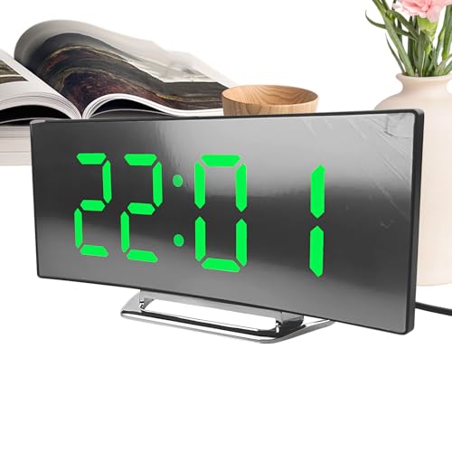 Generisch Digitale Anzeige Uhr - Großes LED-Display Mit Digitaler Anzeige - Leiser Betrieb Hohe Helligkeit Gebogener Bildschirm Für Alle Altersgruppen Schlafzimmer Kinderzimmer Küche