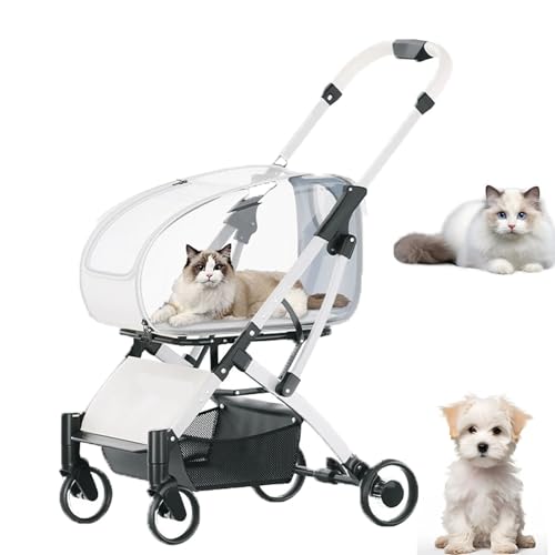 Cochecito plegable para mascotas todo terreno con cesta y capota impermeable