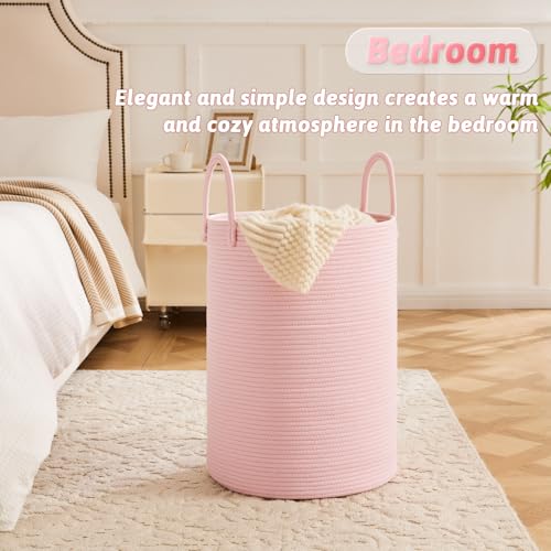 Image of Artfeel Laundry Basket,Woven Cotton Rope Laundry Hamper,60L for Decorative Storage of Dirty Clothes,Toys and Blankets in Bathroom,Baby Room and Living Room