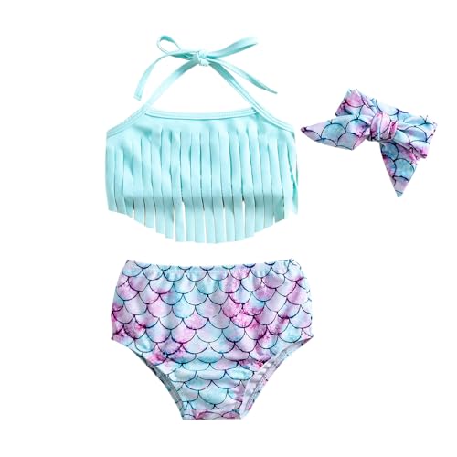 Image of Baby Bucket Girls Stylish Two-Piece Swimsuit| Baby Girl Bikini Swimsuit with Headband