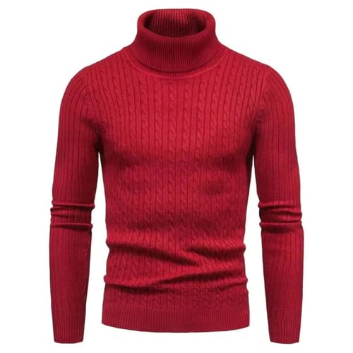 Men PlTurtleneck Pullover Sweater Fashion Solid Slim Fit Long Sleeve Knitted Bottoming Sweater4