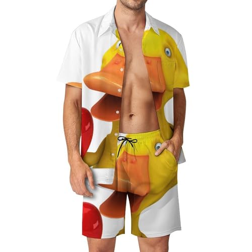 Chemise Hawaïenne Hommes Ensemble Short Pantalon Plage Été 2 Pièces Vêtement Casual S