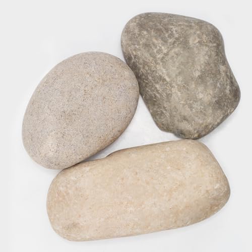 40 LBS Natural Large River Stones – 4-7 Inch Pebbles for Water Features, Aquascaping, and Garden Pathways. Ideal for Enhancing Outdoor Landscaping and Creating Beautiful Natural Designs