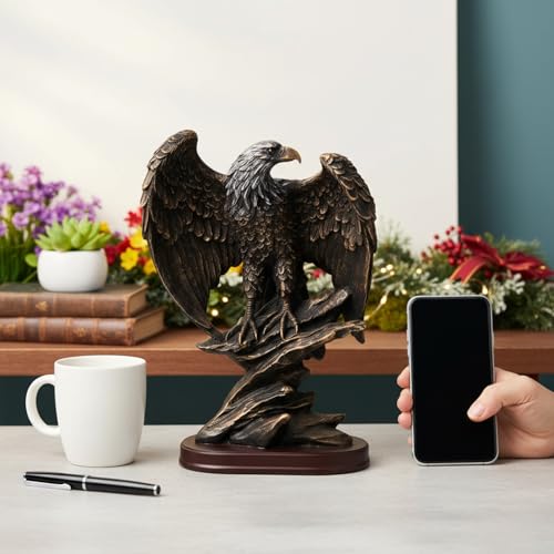 Estatua decorativa de águila patriótica de 10.4 pulgadas miniatura 2