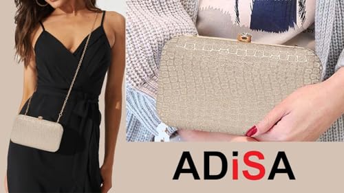ADISA textured formal party clutch with gold chain for women and girls - Image 6
