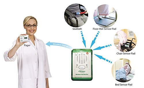 Caregiver Pager with Bed Alarm & Bed Sensor Pad - No Alarm in Resident\'s Room!