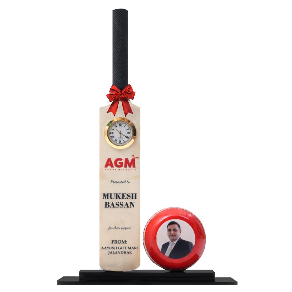 AGM Customised Bat and Ball for Cricket Lovers, IPL, Corporate Trophy, Memento & Gifts, Ideal Gift for Birthday, Special Occasions, Cricket Tournament (for Corporate, 15 Inch Bat)-image-11