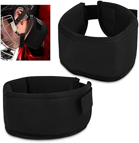 Taiyin 2 Pcs Winter Hockey Neck Guard Sports Cut Resistant Neck Guard Collar Protector for Youth Adult Paintball Ice Hockey Protective Gear, Black
