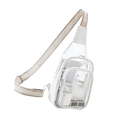 Sac de poitrine transparent et convertible en PVC robuste avec sangle ajustable mode