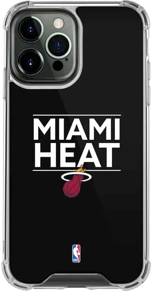 Skinit Clear Phone Case Compatible with iPhone 15 Pro Max - Officially Licensed NBA Miami Heat Standard - Black Design