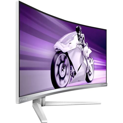 Image of Philips Evnia 34M2C8600 QD OLED Curved Gaming Monitor w /UltraWide WQHD Resolution, 175Hz, AMD FreeSync Premium Pro, USB-C Docking, Height Adjustable, 4-Year Advance Replacement, Xbox PS5 Switch,White