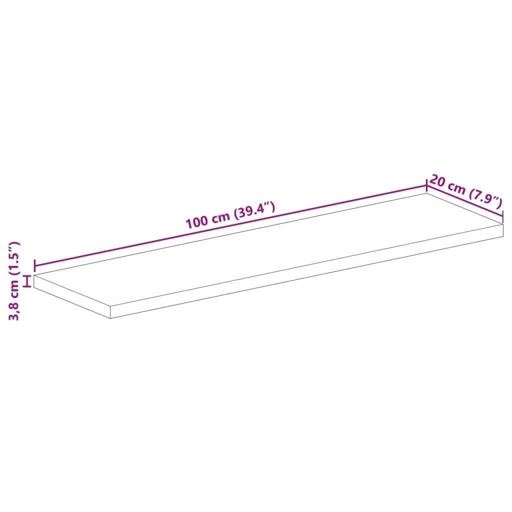 Plateau de table rectangulaire massif en bois vieilli, 100 x 20 x 3,8 cm, pour remplacer la table à manger, design rustique, facile à nettoyer avec un chiffon humide, combinable de manière