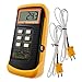 Produktbild Digitales 2-Kanal-Thermometer mit K-Typ und 4 Thermoelementen (verdrahtet und Edelstahl), -50 bis 1300 ° C (-58 bis 2372 ° F) Temperatur-Dualmesssensor