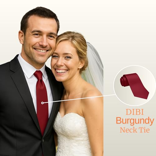 Image of Dibi Solid Color Ties for Men, Formal Mens Ties, Neck Tie, Classic Tie for Boys Women Teens, Wedding Business Costume Necktie