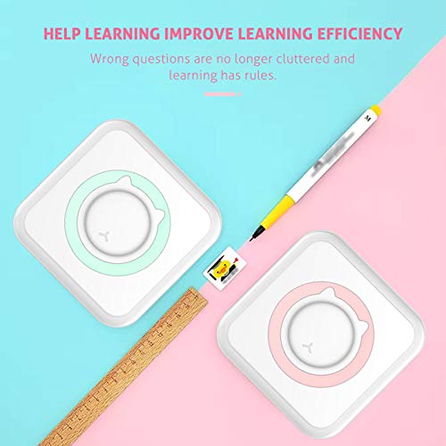 Image of Mini Thermal Printer Wireless 200dpi Bluetooth Portable Photo Label Maker with 1 Roll Paper (Pink)