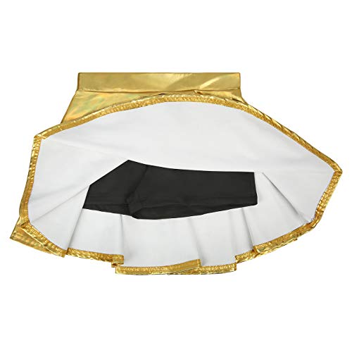 Image of HDE Girl's Metallic Skater Skort Dance Athletic Shiny Holographic Scooter Skirt