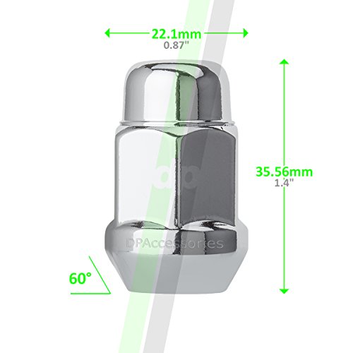 Dpaccessories 16 Chrome 12X1.5 Closed End Bulge Acorn Lug Nuts - Cone Seat - 19Mm Hex D3116-Ht-2305/16 #TOP2