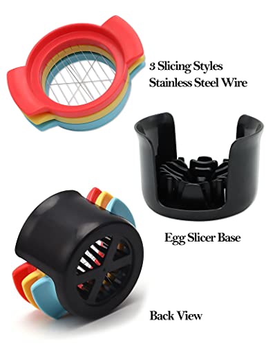 Egg Slicer For Hard Boiled Eggs Sturdy Strawberry Cutter 3 Slicing Styles Stainless Steel Wire Easy To Clean #TOP4