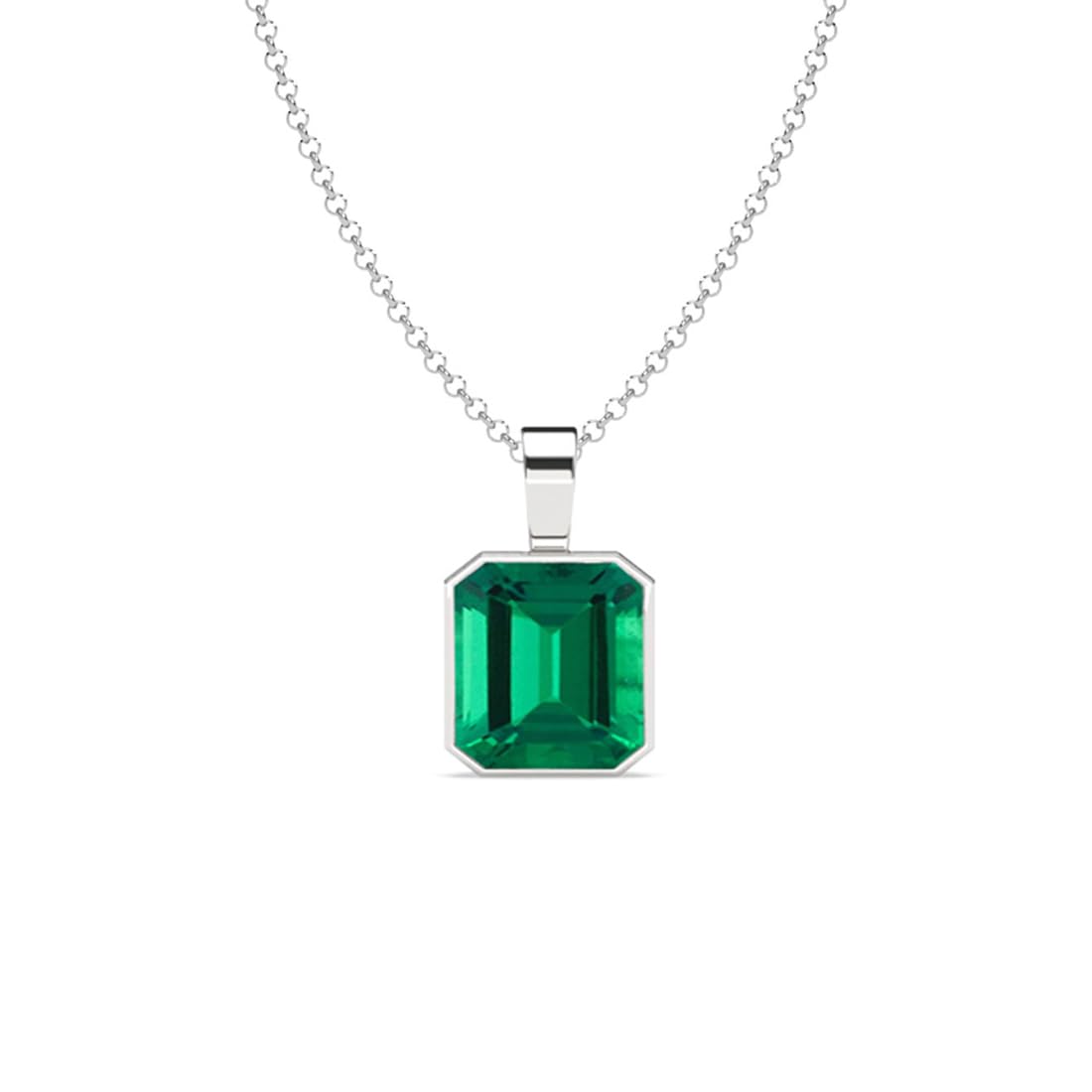 Clara Pure 925 Sterling Silver Green Solitaire Men Pendant Necklace | With or Without Chain | Gift for Men & Boys |Platinu... - Review, Price and Buying Guide