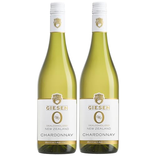 Image of Giesen Dealcoholized Chardonnay, Non-Alcoholic White Wine, Fresh Citrus, Luscious Smooth Texture and cedar oak finish, New Zealand, 750ml (2, 2 Pack)