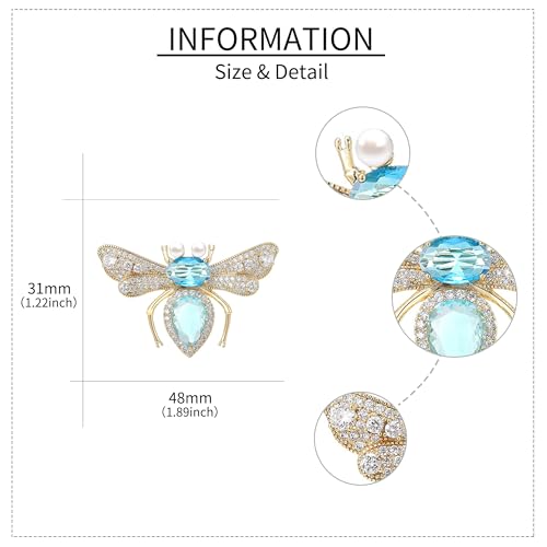 Image of Animal Brooches for Women Gold-Plated Panda /Bee /Snake /Elephant Pearl Brooch Lapel Pin Rhinestone Animals Brooch Jewelry for Mom Wife