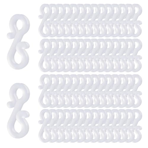 100 Pcs Christmas Light Clips, Gutter Hanger Hooks Outdoor Holiday Light Clips S Clips for Christmas...